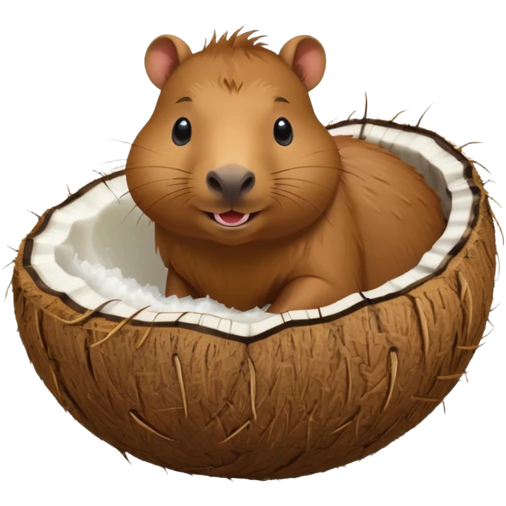 Make a capybara in a coconut emoji