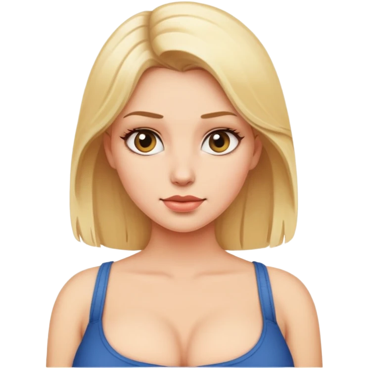 Naked woman with big breasts, blonde emoji