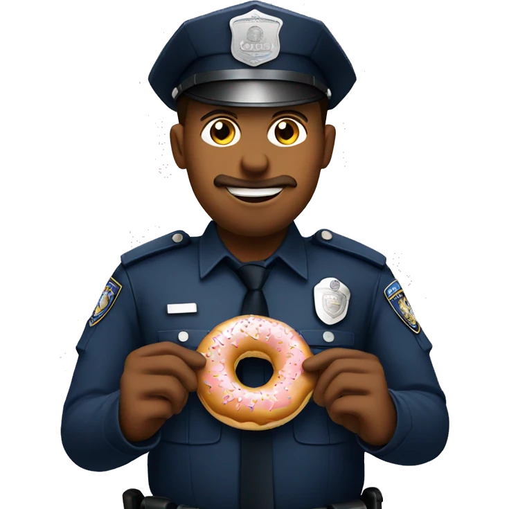 Police officer eating a donut  emoji