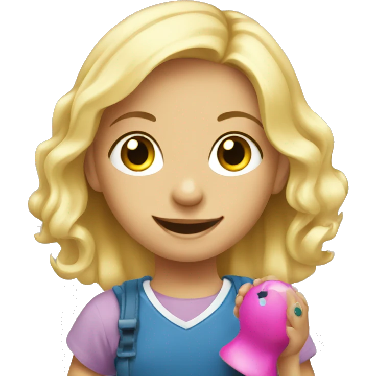 blonde children playing with toys at school emoji