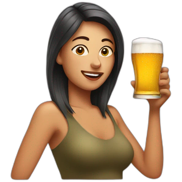woman drinking beer emoji
