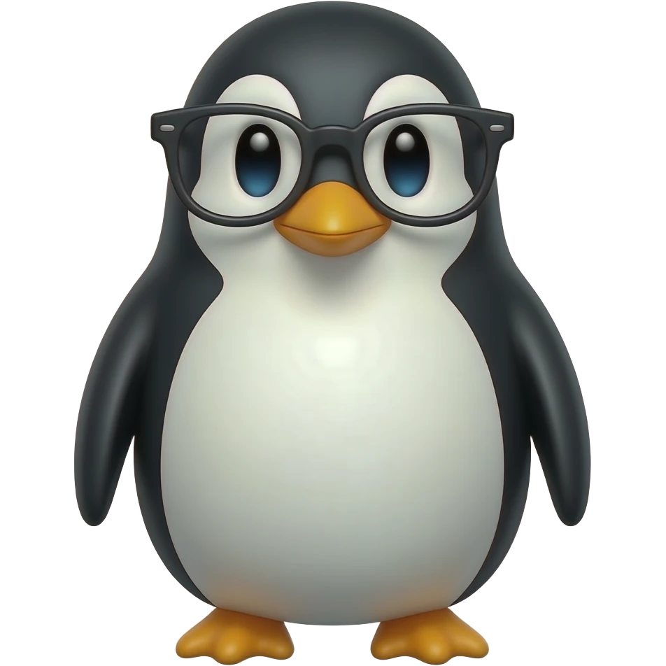 Pengiun wearing funny glasses emoji