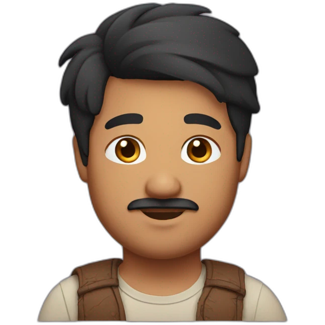 Chubby Indian man with stubble and black short hair emoji