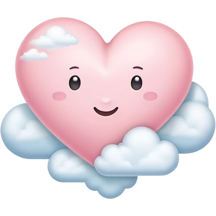 Pastel pink heart with a cloud emoji