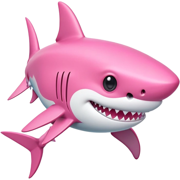 Pink shark with bow  emoji