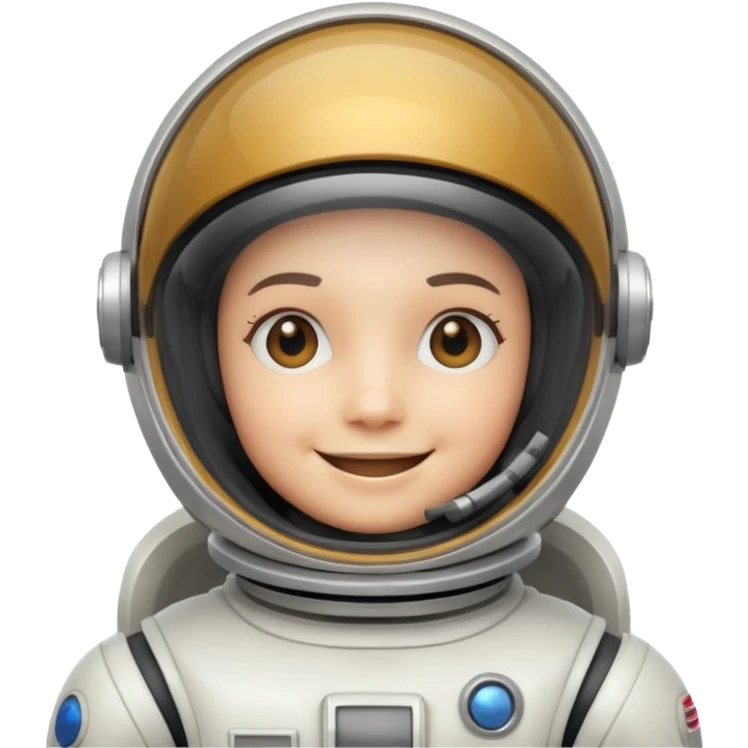 retro robot Astronaut in white EVA suit with clear dome helmet emoji