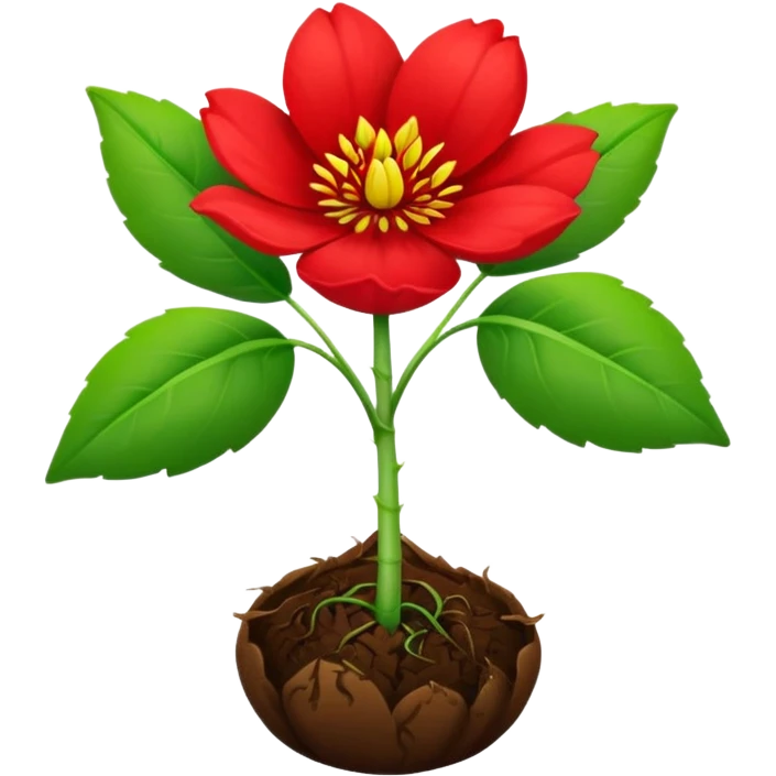 Broto de planta de flor vermelha emoji