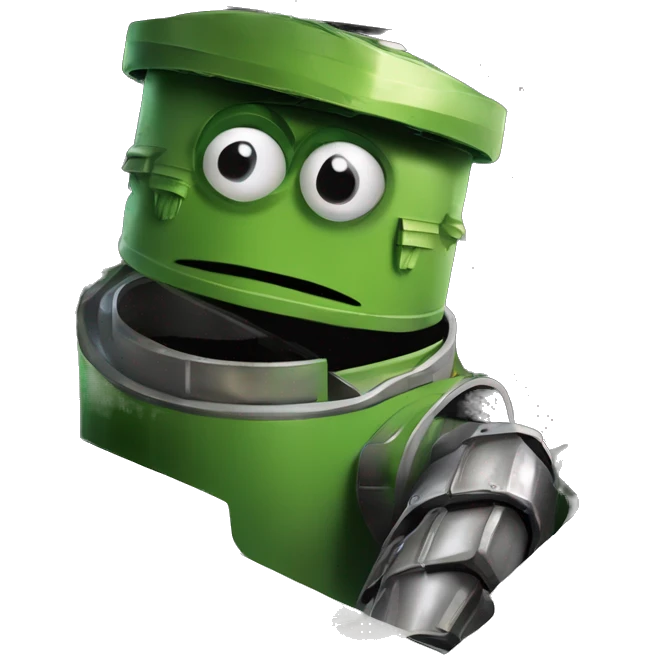 Oscar the Grouch Auto-Bot:
Scrapheap
A green, gruff Autobot with a rough exterior and a built-in trash compactor. Scrapheap transforms into a recycling truck and uses scrap metal as makeshift armor, embracing his grumpy but reliable personality. emoji