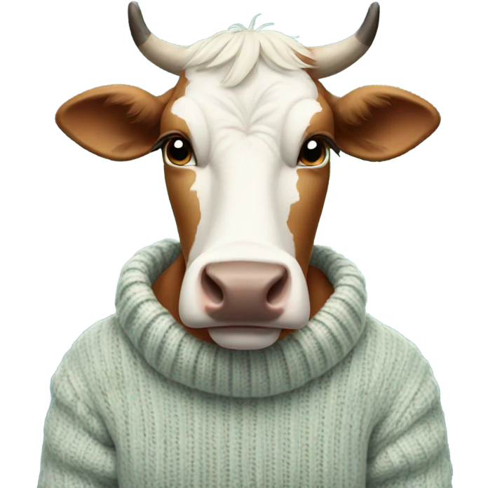 Cow with sweater emoji