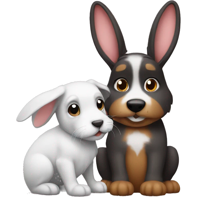 Bunny with a dog emoji