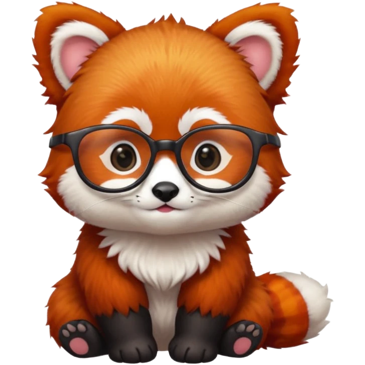 baby Red panda wearing glasses emoji