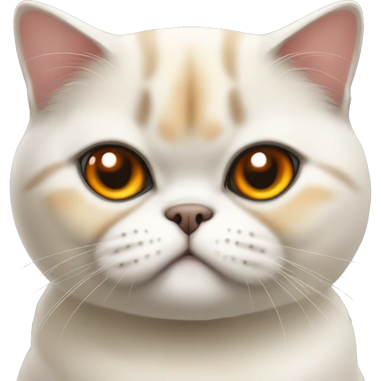 Exotic shorthair cat, orange eyes emoji