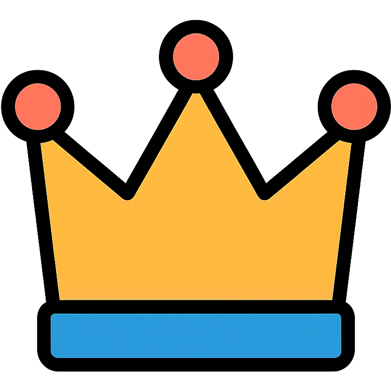 color outline icon of a crown emoji