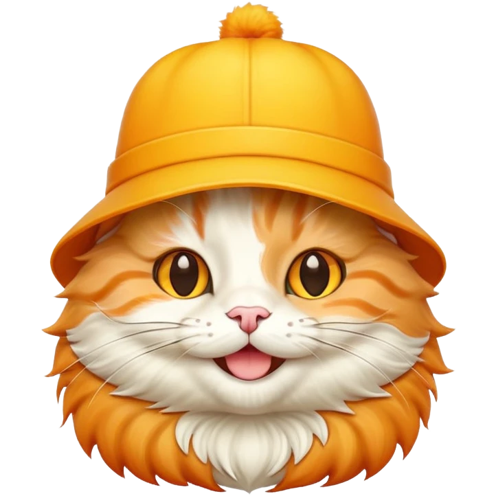 Cheese cat wearing a yellow hat emoji