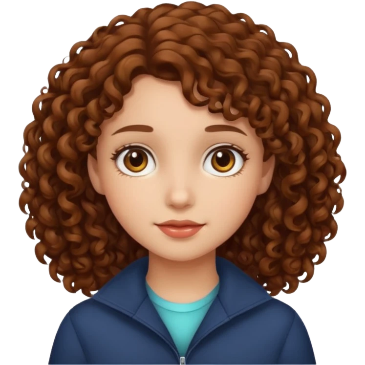 girl with brown curly hair emoji
