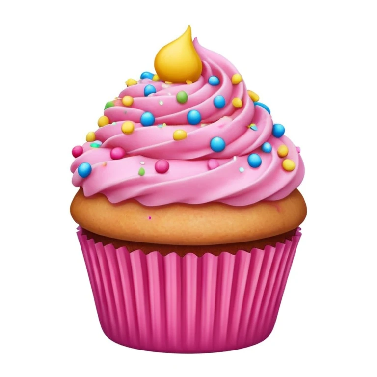 Cupcake with pink icing emoji
