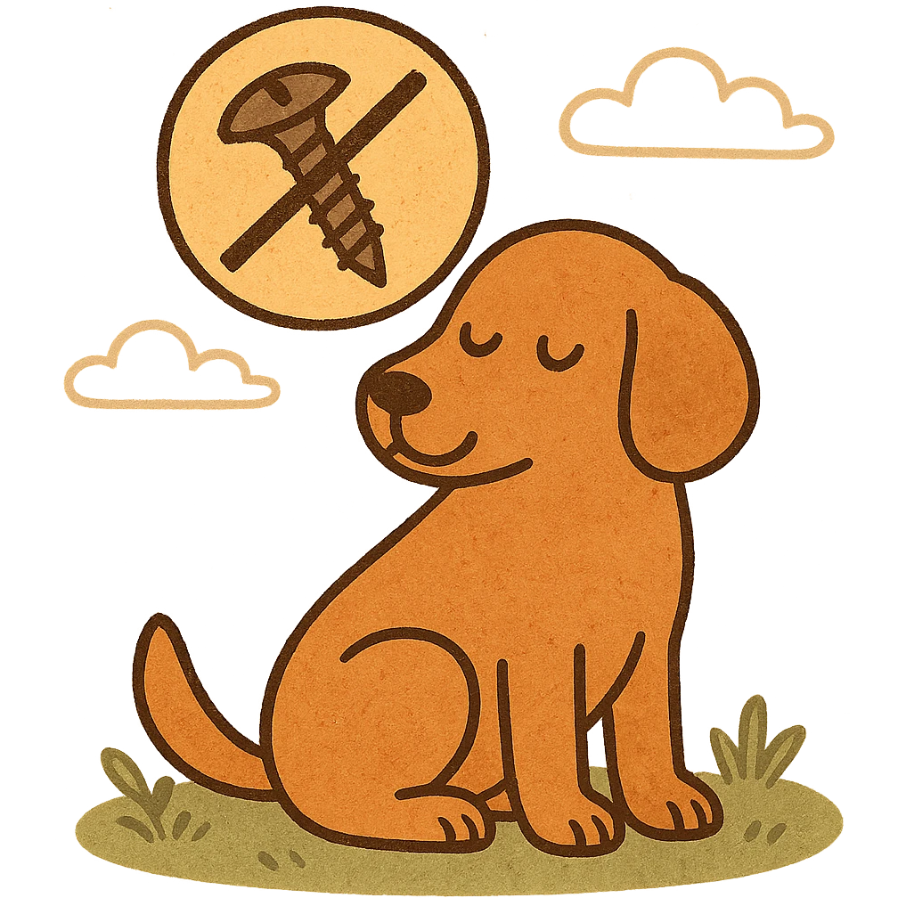 dog with a crossed-out screw symbol, literal interpretation of 'Don't screw the pooch' emoji