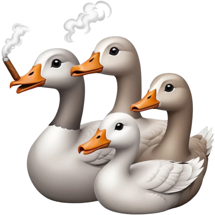 3 gooses smoking blunt emoji
