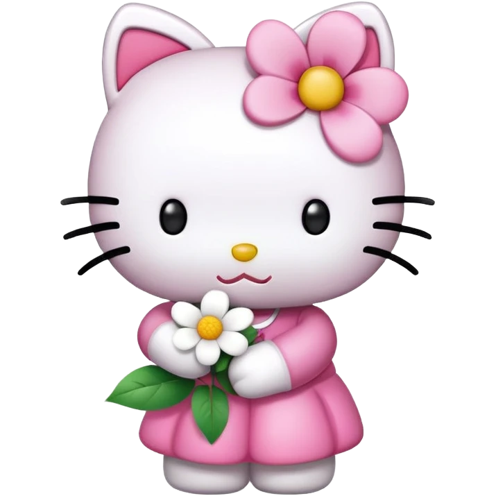 HelloKitty hug flower emoji