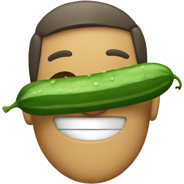 Smiley relaxing wearing cucumbers emoji