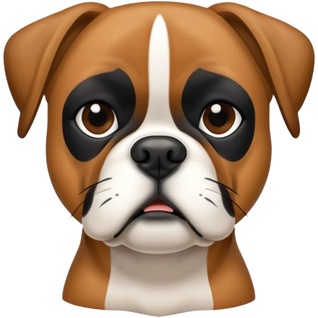 Boxer dog with black face emoji