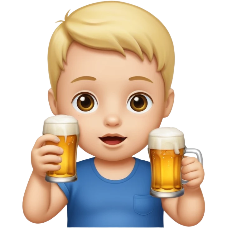 Baby drinking a beer emoji