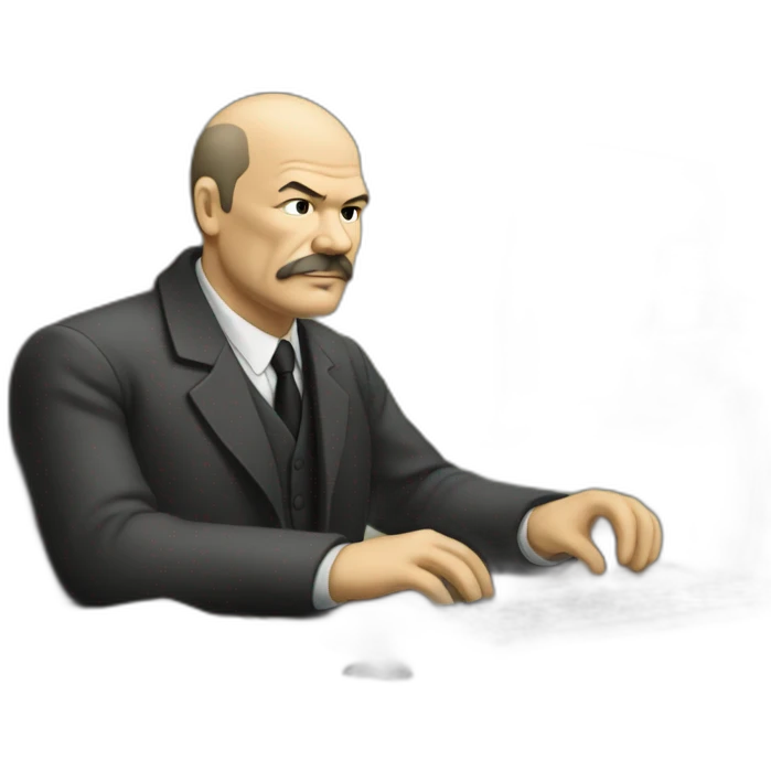 Lenin working with computer emoji