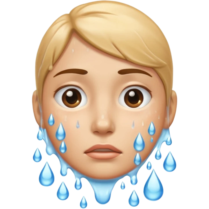 Tired hugging face with water spraying emoji