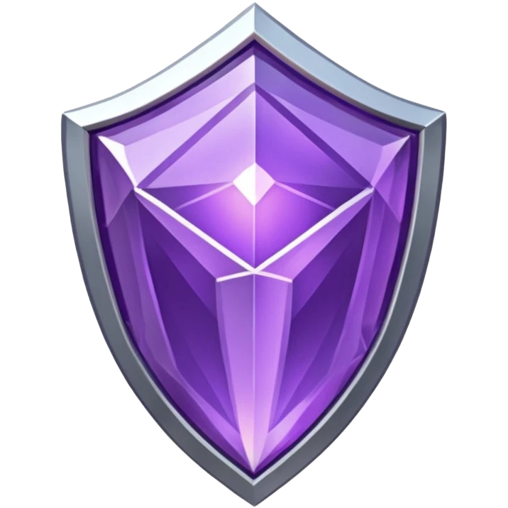 fantasy magic purple gem shield low poly silver emoji