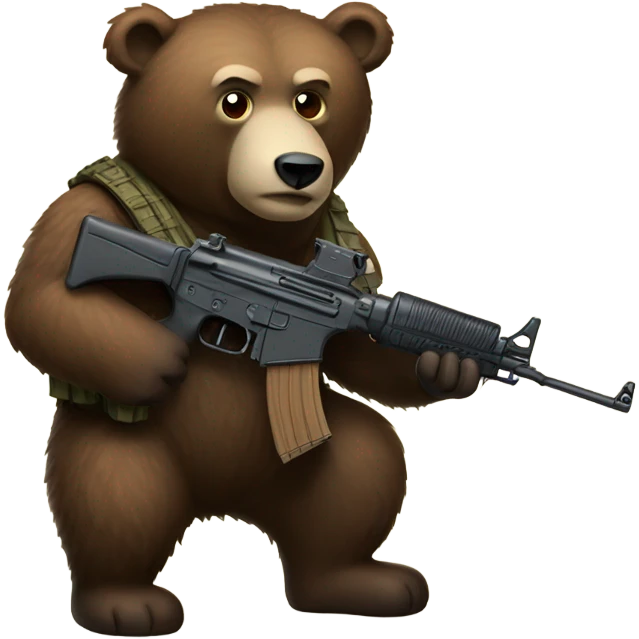 Russian bear with Kolashnikov emoji