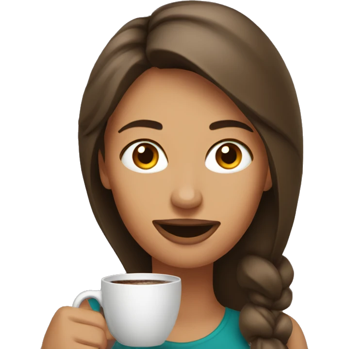 woman drinking hot coffee  emoji