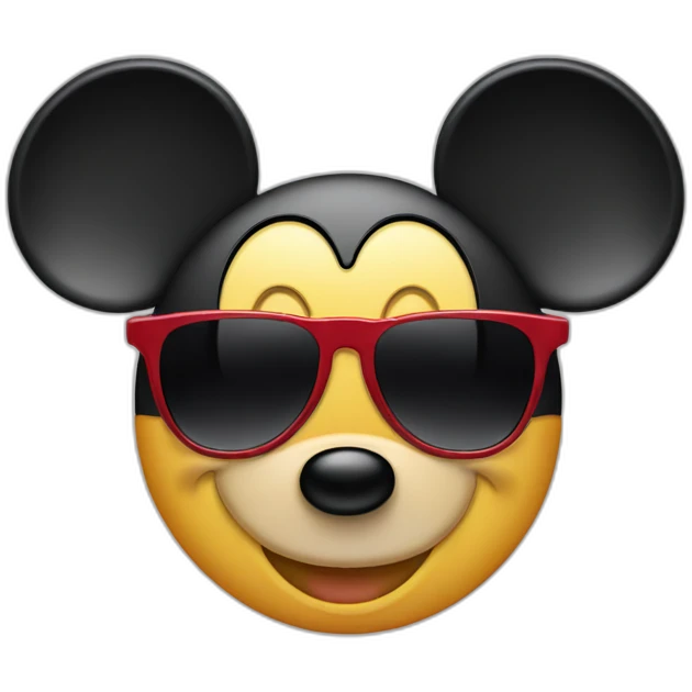 mickey mouse face with sunglasses emoji