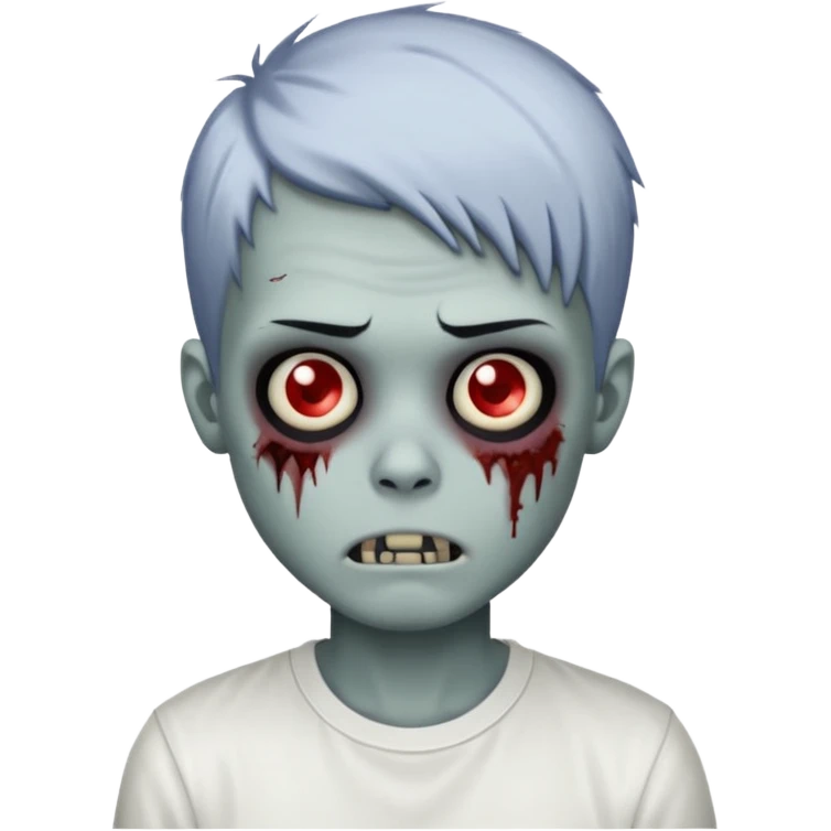 zombie boy with emo hair and white shirt emoji emoji