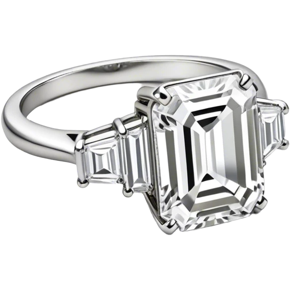 Single emerald cut colorless diamond ring emoji
