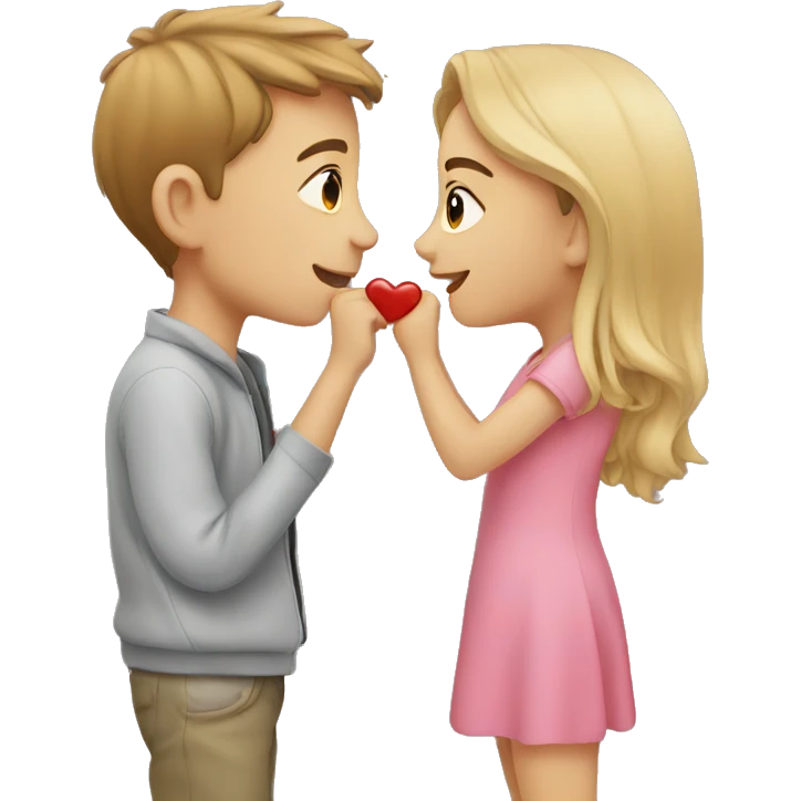 Boy and girl kissing emoji