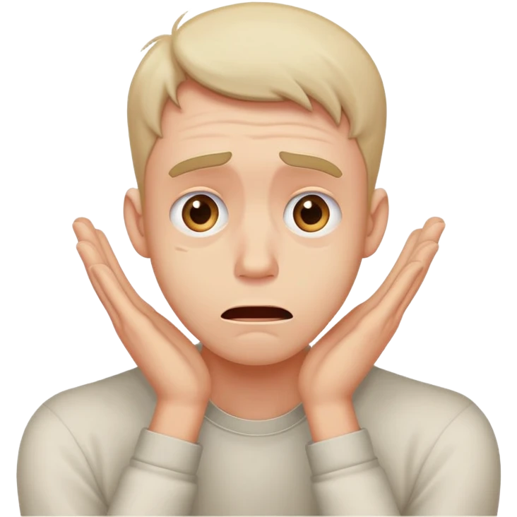 anxious man desperately begging and pleading expression saying please don't leave me emoji