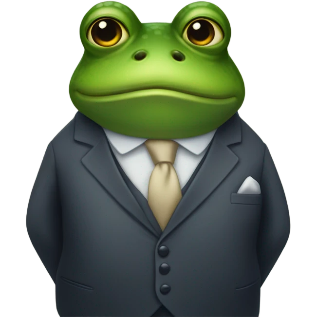 Fat frog in a suit  emoji
