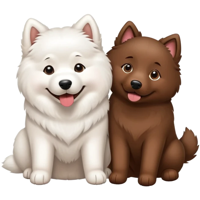Samoyed and brown lab emoji