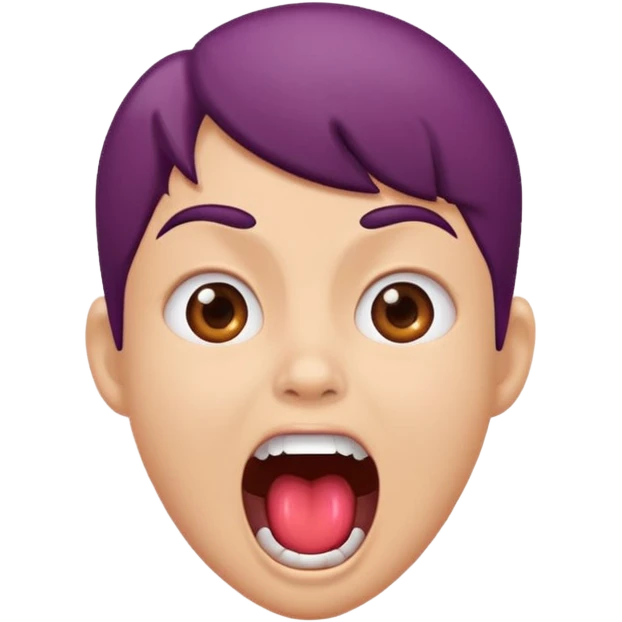 Plum cute face screaming  emoji