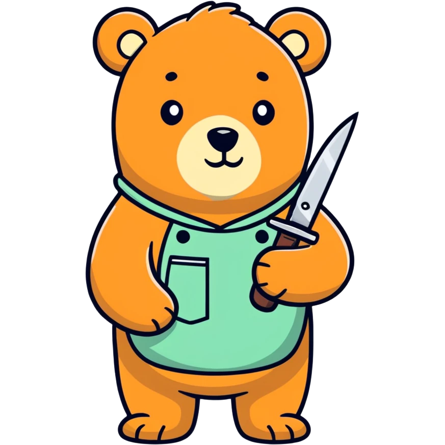 Bear with knife emoji