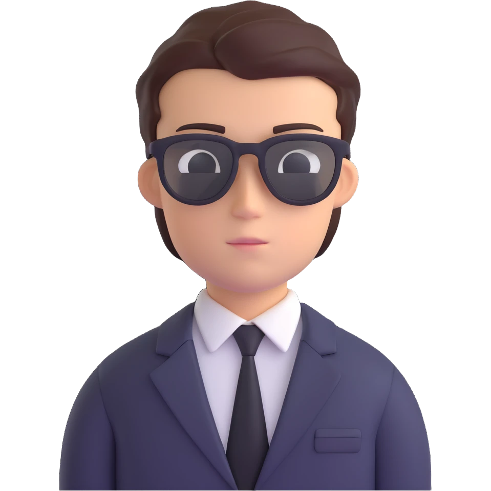 a young agent, no sunglasses, looks inexperienced emoji