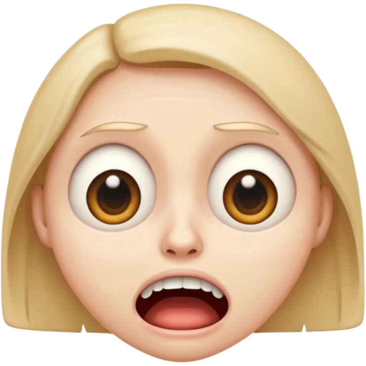 emoji representing fear, expressive face, wide eyes, trembling mouth emoji