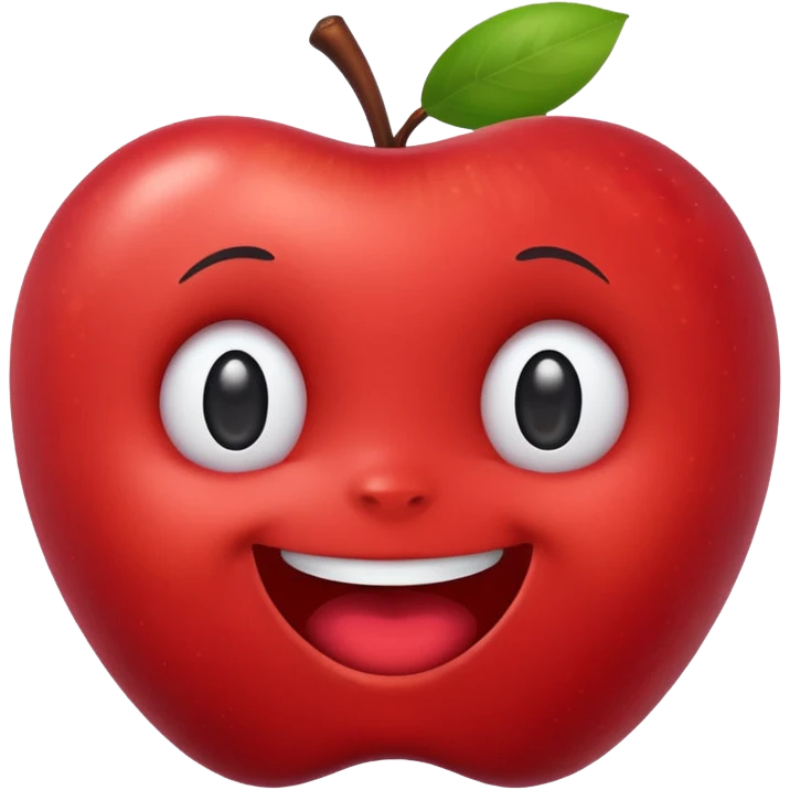 lububu happy expression, apple emoji style, simple bright, rounded, playful emoji
