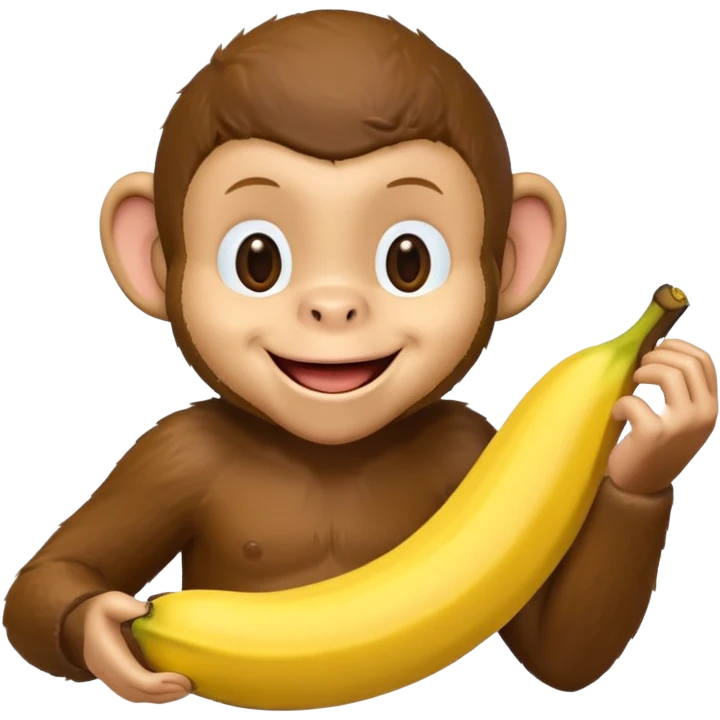 Curious George monkey peeling a banana emoji