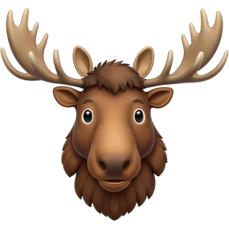 A high-resolution digital illustration of a noble moose in a clean, semi-realistic style. The noble moose is shown head on emoji