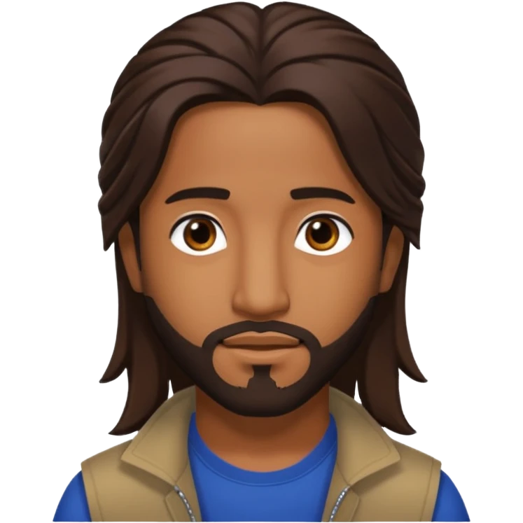 Omarion with long dark brown hair emoji