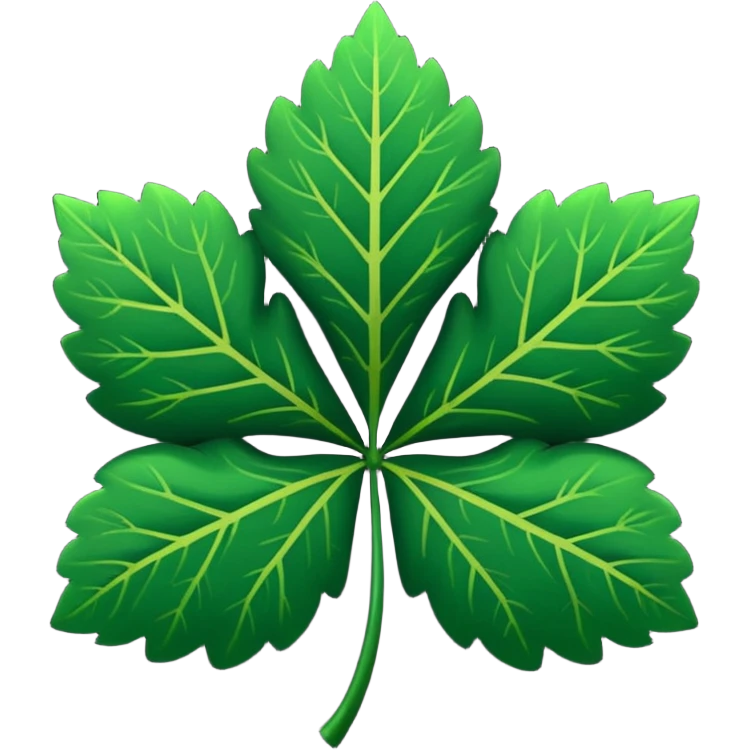 Trébol  color negro con cinco hojas  emoji