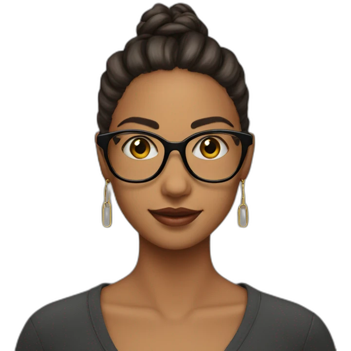 girl-with-glasses-with-paperclips-earrings emoji
