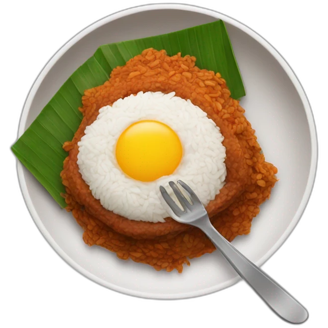 Nasi lemak with spoon emoji