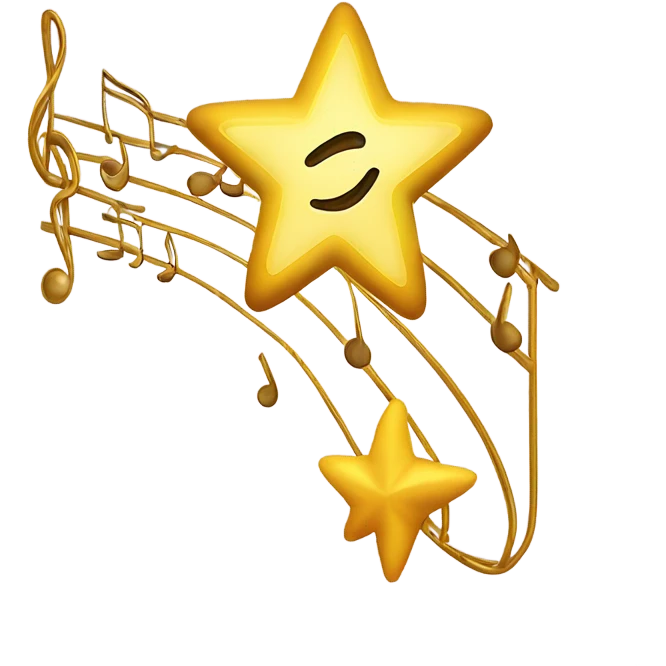 Shooting star - music staff emoji